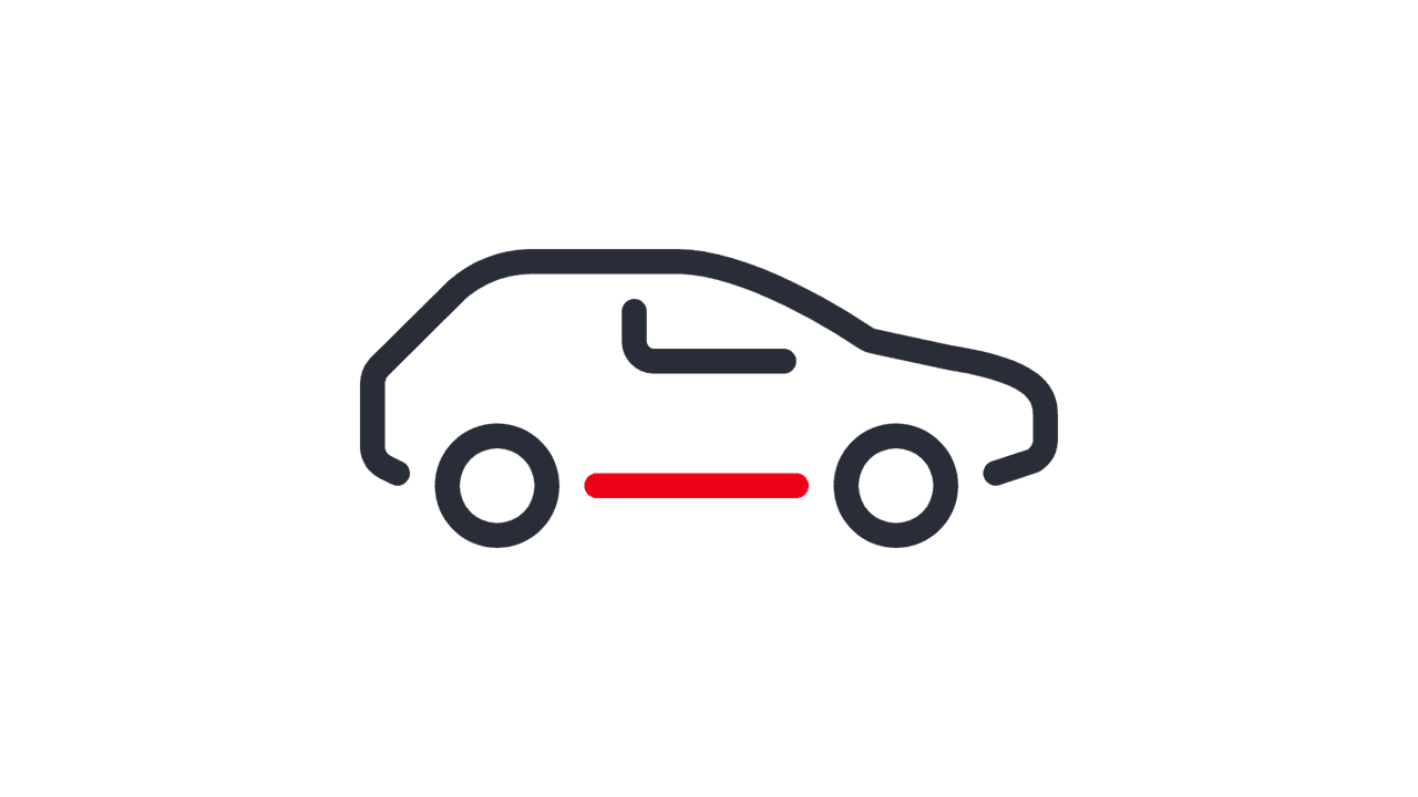 Icon of a car with a red stripe on the side, representing a Flinkster vehicle.