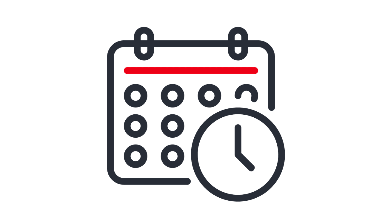 Icon with calendar display and time.