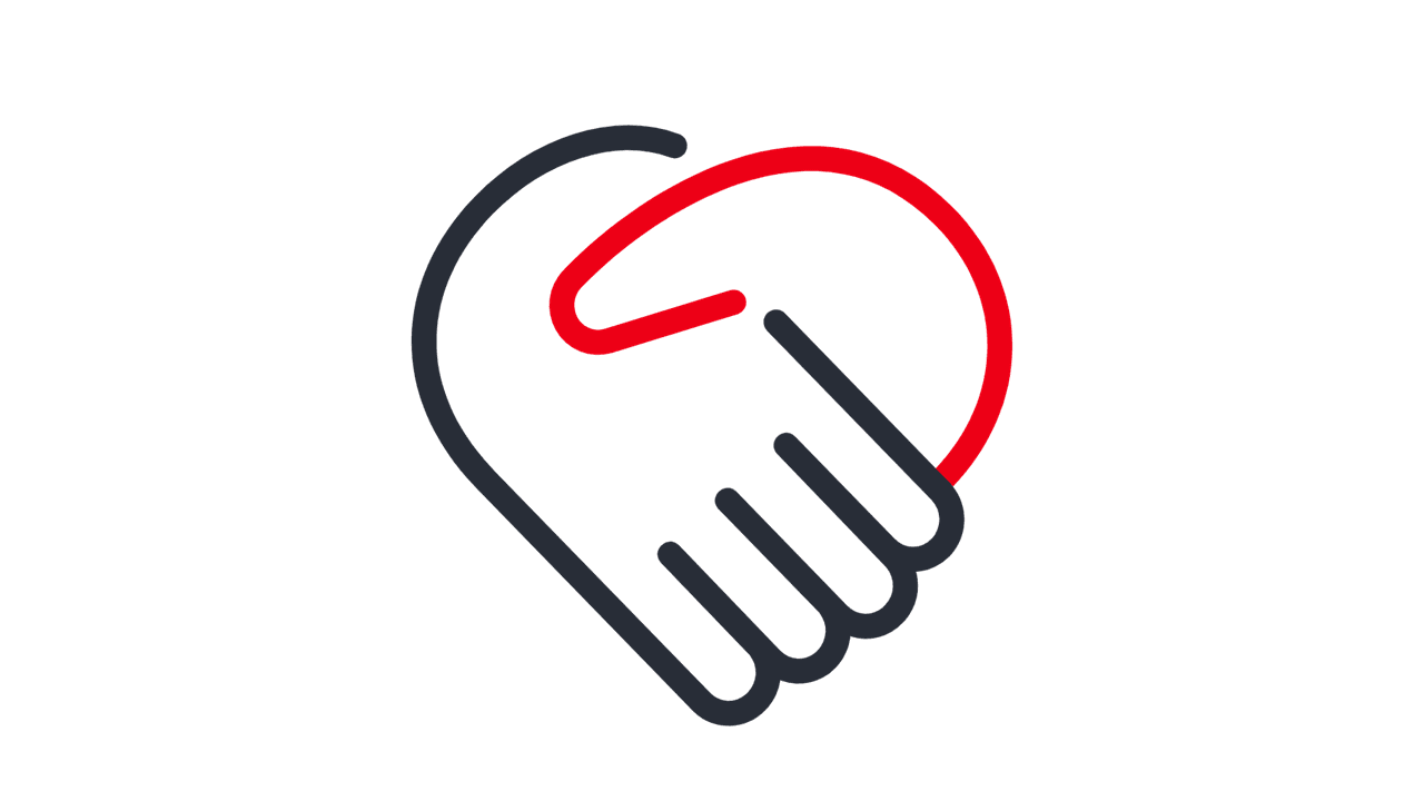 Icon with two hands as a handshake